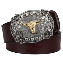 Load image into Gallery viewer, Male genuine leather belt American West cowboy
