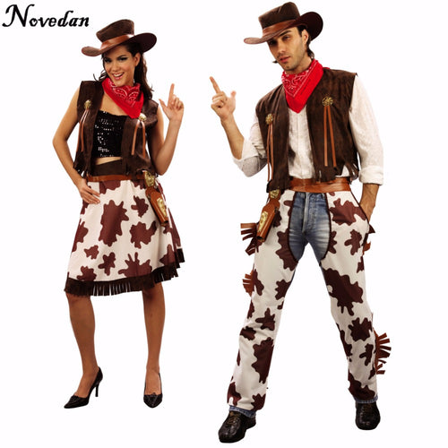 Halloween Party Cowboy Costume For Adult Men and Women