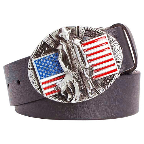 Men's leather belt cowboy
