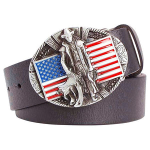 Men's leather belt cowboy
