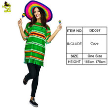Load image into Gallery viewer, Woman Mexican Poncho Costume