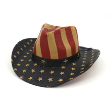 Load image into Gallery viewer, Men Straw Classic American Flag Cowboy Hat