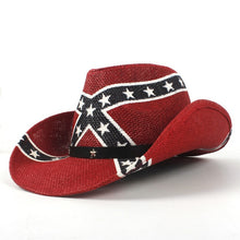 Load image into Gallery viewer, Men Straw Classic American Flag Cowboy Hat