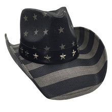 Load image into Gallery viewer, Men Straw Classic American Flag Cowboy Hat