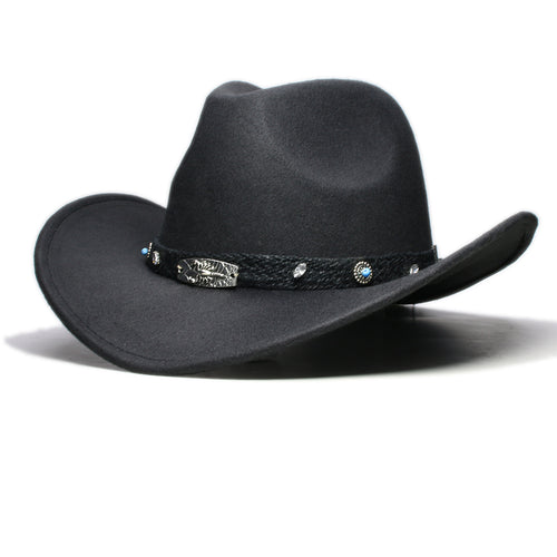 Retro Black Scorpion Leather Band Parent-child Women Men /Kid Wool Wide Brim Cowboy Western Hat