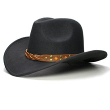 Load image into Gallery viewer, Retro Turquoise Yellow Crystal  Cowboy  Hat