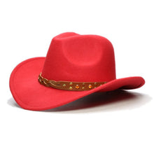 Load image into Gallery viewer, Retro Turquoise Yellow Crystal  Cowboy  Hat