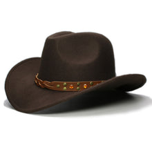 Load image into Gallery viewer, Retro Turquoise Yellow Crystal  Cowboy  Hat