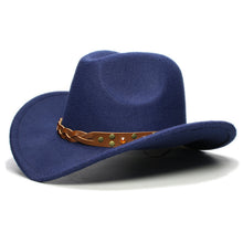 Load image into Gallery viewer, Retro Turquoise Yellow Crystal  Cowboy  Hat