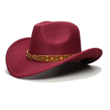 Load image into Gallery viewer, Retro Turquoise Yellow Crystal  Cowboy  Hat