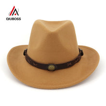 Load image into Gallery viewer, Women Man Wool Felt Western Cowboy Hats