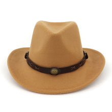 Load image into Gallery viewer, Women Man Wool Felt Western Cowboy Hats