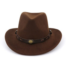 Load image into Gallery viewer, Women Man Wool Felt Western Cowboy Hats