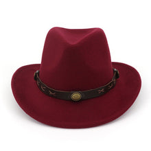 Load image into Gallery viewer, Women Man Wool Felt Western Cowboy Hats